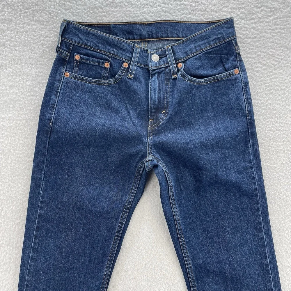 Levis 514 Jeans Mens 28x30 Blue Straight Medium Wash Stretch Denim Grunge NEW